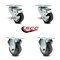 Service Caster 3.5 Inch Thermoplastic Rubber Swivel Top Plate Caster Set with 2 Brake 2 Rigid SCC-20S3514-TPRB-TLB-TP2-2-R-2 - alternate 2